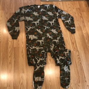 Cherokee camo dinosaur footie pajama/onesie